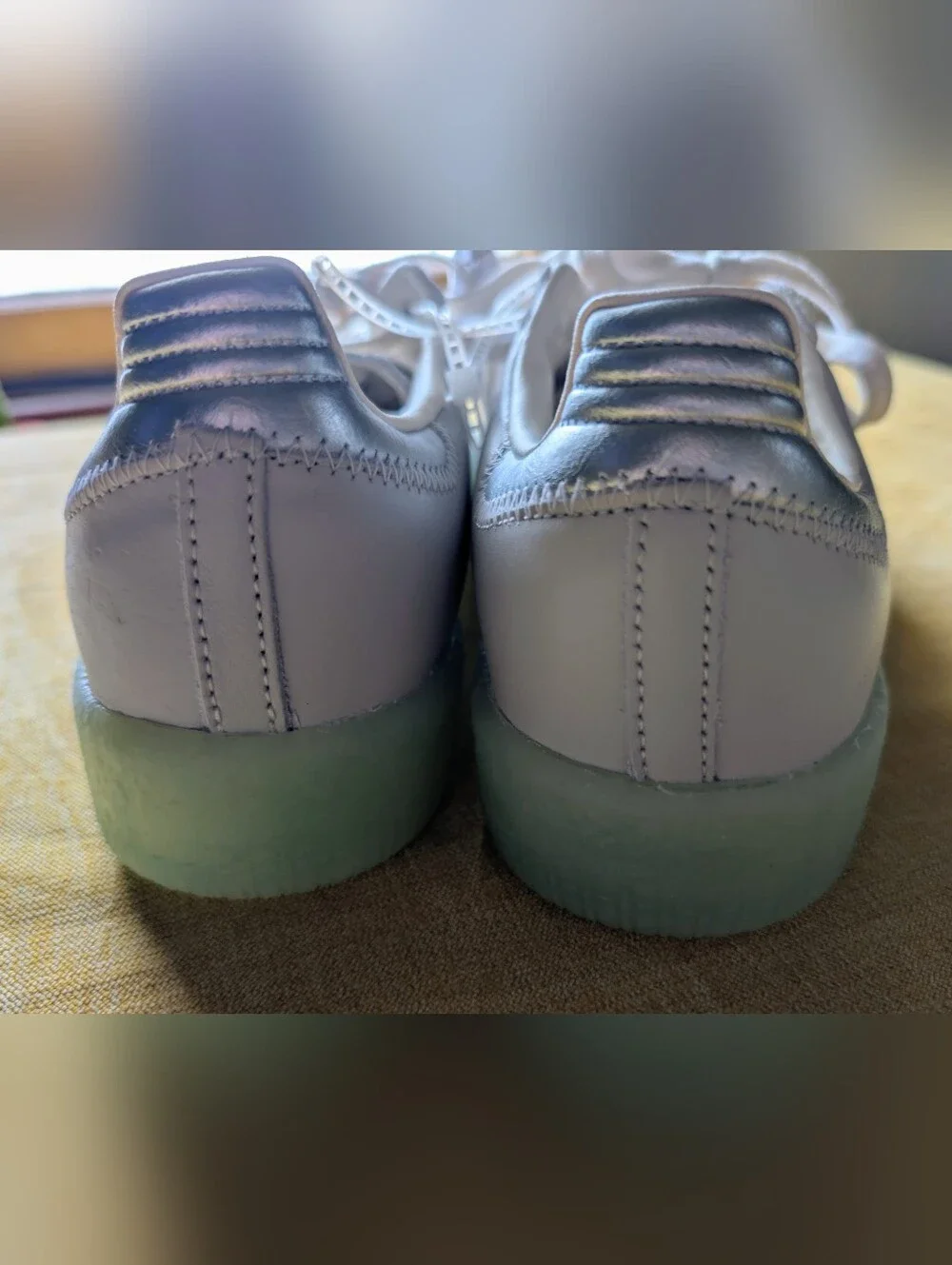 Adidas Sambae Retro Sneaker in Cream & Mint Green